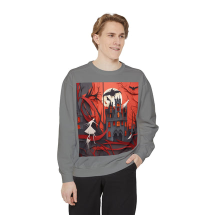 Halloween Night Scene Unisex Garment-Dyed Sweatshirt