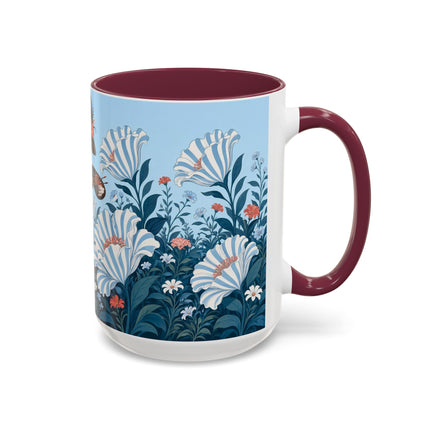 🎨💙 The Enchanted Garden Artist Colorful Mug – Art Deco Floral Whimsy