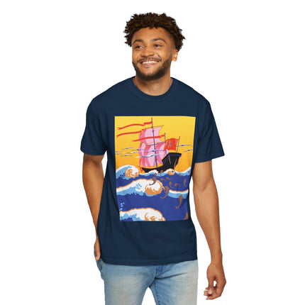 Golden Seas and Whimsical Dreams Unisex Garment-Dyed T-shirt