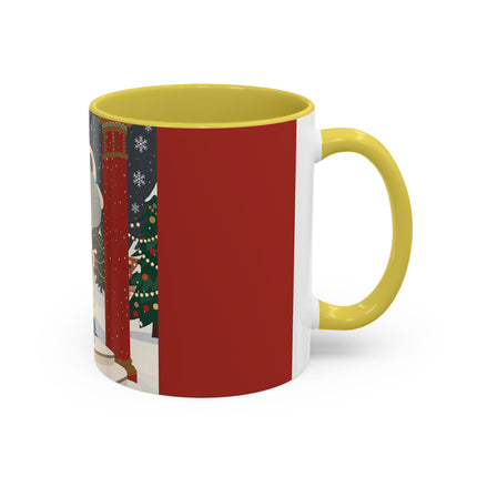 ❄️✨ The Winter Couture Promenade Colorful Mug – Art Deco Holiday Elegance