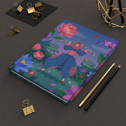 🐦🌺 The Keeper Of The Golden Birds Hardcover Journal – Art Deco Fashion Illustration