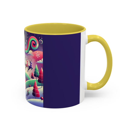 Festive Reindeer Flight Colorful Mugs (11oz, 15oz)