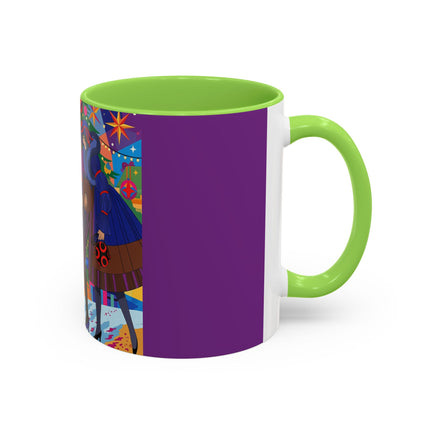 🎄✨ Christmas Among The Twinkling Trees Colorful Mug – Art Deco Holiday Fantasy