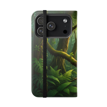 🪶🌲 The African Grey Sentinel Flip Case – Quiet Strength & Woodland Adventure