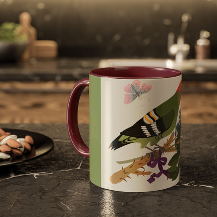 Woodpecker & Rose Colorful Mugs – Vibrant Spring & Bold Beauty