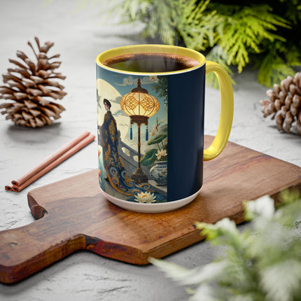 Moonlit Bridge Gentleman Colorful Mug – Imperial Serenity & Moonlit Harmony