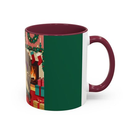 🖤🔥 The Lady Of The Christmas Hearth Colorful Mug – Art Deco Holiday Elegance