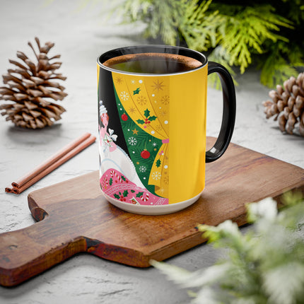 💌🎄 The Christmas Letter Of Holly House Colorful Mug – Whimsical Art Deco Holiday Charm