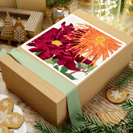 Dahlia Flower by Tanigami Kônan Kiss-Cut Stickers (4 Sizes)