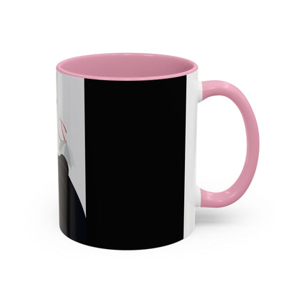 The Lady of Silver Umbrellas Colorful Mug (11oz, 15oz) – Art Deco Mystery, Elegant Fashion & Silver Dreamscape