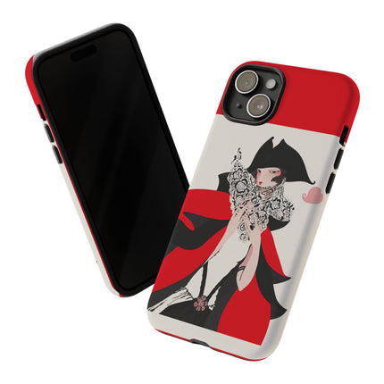 Crimson Masquerade Phone Case – Dramatic Grace & Bold Elegance