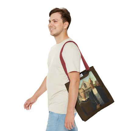 American Gothic by Grant Wood Tote Bag (AOP)
