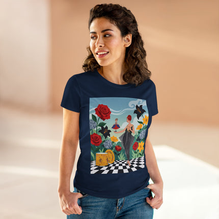 🌹🖤 The Rose Garden Dollmaker Cotton Tee – Art Deco Fashion Fantasy