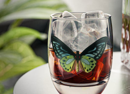 Green Birdwing by Charles Dessalines D' Orbigny Whiskey Glass