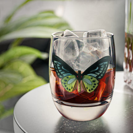Green Birdwing by Charles Dessalines D' Orbigny Whiskey Glass