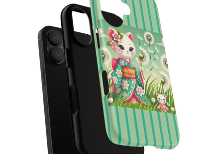 Geisha Kitten and the Dandelion Phone Cases