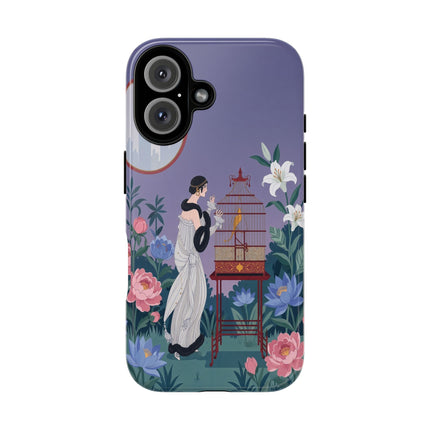🌸🐦 The Lady Of The Garden Birdcage Phone Case – Art Deco Floral Elegance