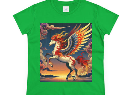 Flame-Winged Horse at Sunset Women's Midweight Cotton Tee
