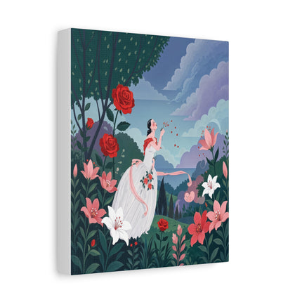 🌹💌 The Garden Of Blown Kisses Matte Canvas – Art Deco Floral Romance