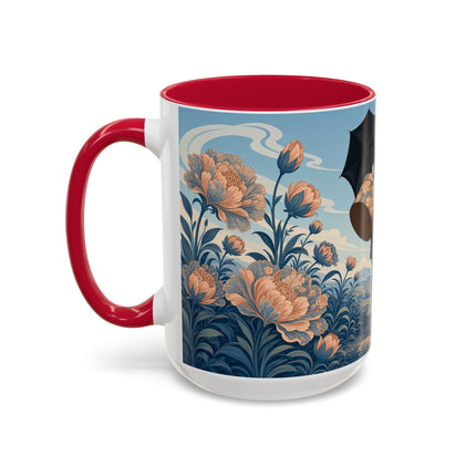 ☔🌸 The Grand Floral Journey Colorful Mug – Art Deco Travel Elegance