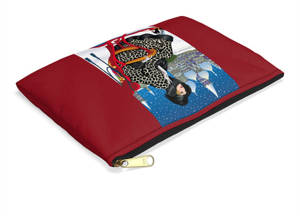 Elegant Winter Woman in Sleigh Accessory Pouch