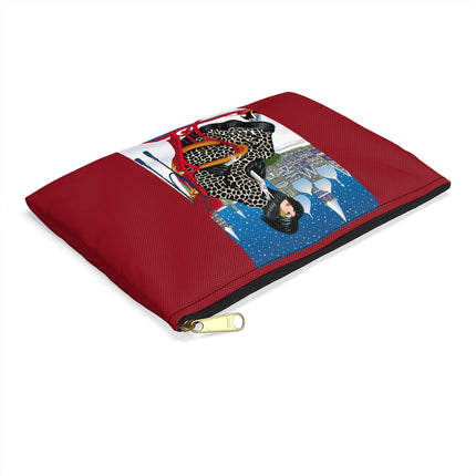 Elegant Winter Woman in Sleigh Accessory Pouch