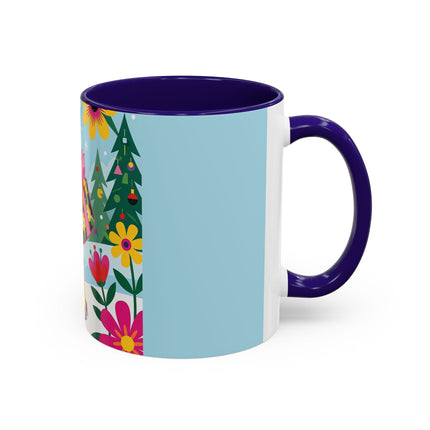 🌸🎄 Christmas In The Winter Garden Colorful Mug – Whimsical Holiday Fantasy