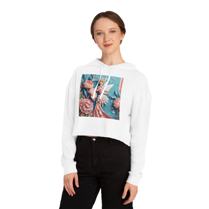 Peony Fairy Cropped Hooded Sweatshirt