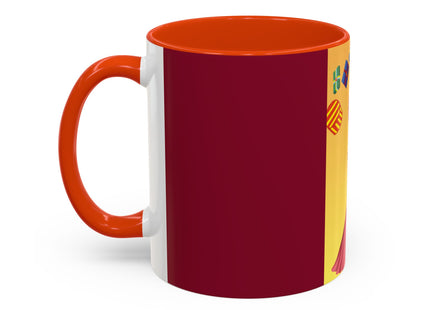 Elegant Holiday Woman with Gifts Colorful Mugs (11oz, 15oz)