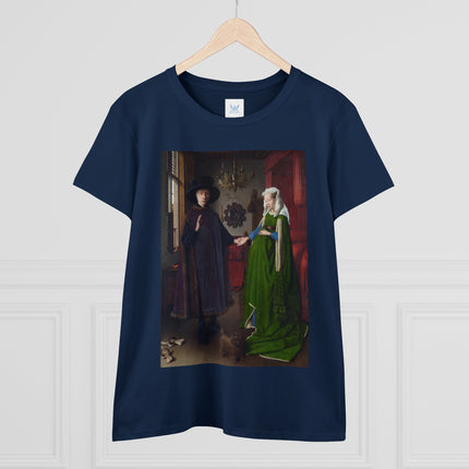 Arnolfini Portrait by Jan Van Eyck Women's Midweight Cotton Tee