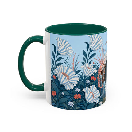 🎨💙 The Enchanted Garden Artist Colorful Mug – Art Deco Floral Whimsy