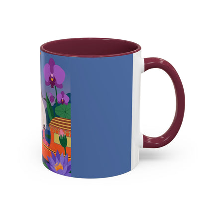 The Lady Of The Lotus Voyage Colorful Mugs – Art Deco Botanical Elegance
