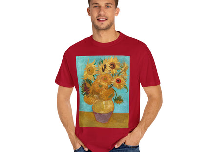 Vase with Twelve Sunflowers by Vincent van Gogh Unisex Garment-Dyed T-shirt