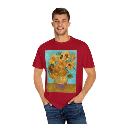 Vase with Twelve Sunflowers by Vincent van Gogh Unisex Garment-Dyed T-shirt