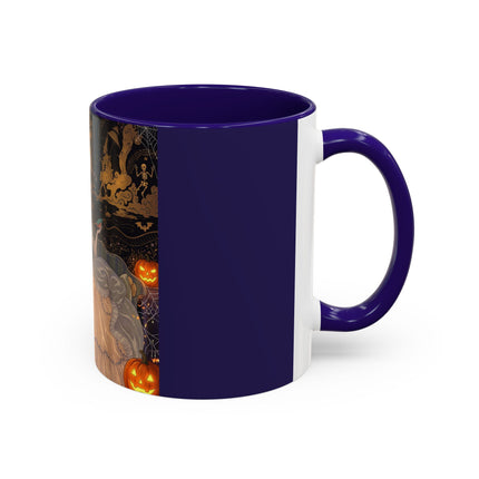 🌙🎃 The Moonlit Parlor Masquerade Colorful Mug – Elegant Halloween Romance