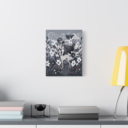 🖤🌸 The Greyhound Floral Promenade Placemat – Art Deco Monochrome Fashion