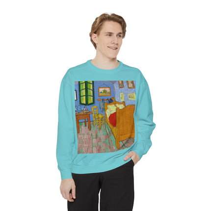 The Bedroom by Vincent van Gogh Unisex Garment-Dyed Sweatshirt