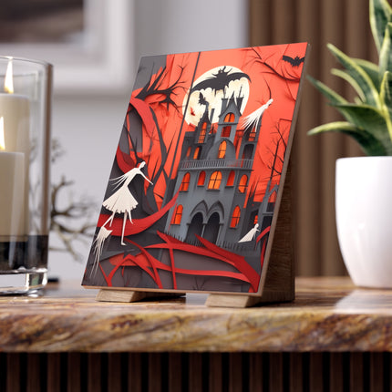 Halloween Night Scene Ceramic Tile