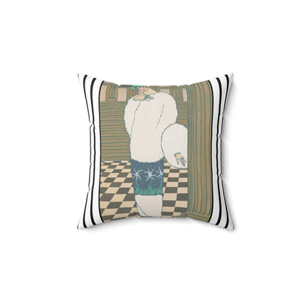 Les Hermines by Georges Lepape Spun Polyester Square Pillow