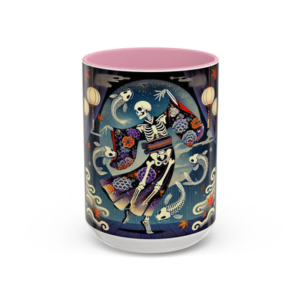 Skeleton Kabuki Performer Colorful Mugs (11oz, 15oz)