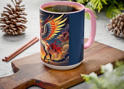 Flame-Winged Horse at Sunset Colorful Mugs (11oz, 15oz)