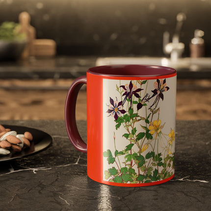 Aquilegia Flowers by Tanigami Kônan Colorful Mugs (11oz, 15oz)
