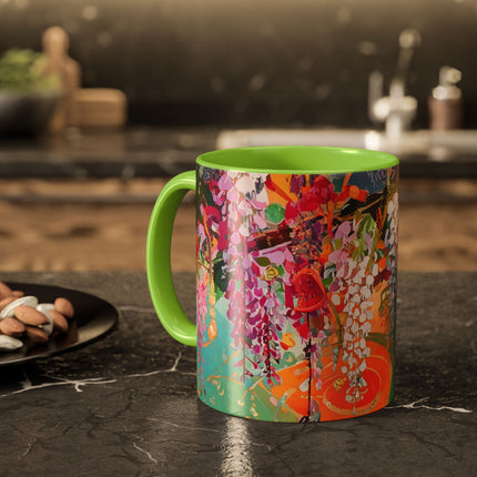 Golden Wisteria Elegance Colorful Mugs (11oz, 15oz)
