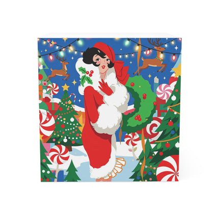 🍬🎄 The Lady Of The Peppermint Christmas Garden Note Cube – Art Deco Holiday Magic