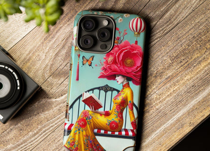 Reading In A Painted Garden Phone Cases