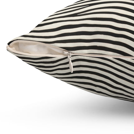 Wave Pattern on White Spun Polyester Square Pillow
