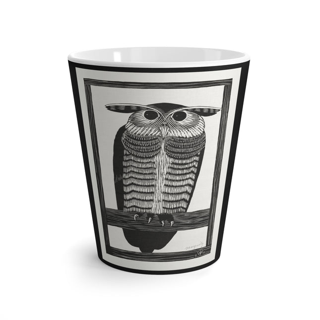 Horned Owl by Samuel Jessurun de Mesquita Latte Mug