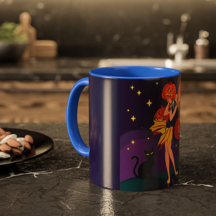 🎃🕯️ Moonlit Pumpkin Masquerade Colorful Mug – Whimsical Halloween Charm
