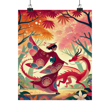 🐉🧚 The Dragon Fairy’s Dance Matte Vertical Poster – Spring Magic & Mythical Grace