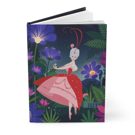 🌙🌺 The Lady Of The Starlight Flower Garden Hardcover Journal – Art Deco Floral Elegance